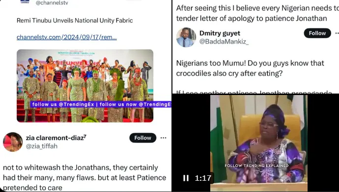 Patience Jonathan Sparks Debate: A Comparison with Remi Tinubu Amidst National Hardship