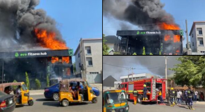 Fire Devastates Eco Fitness Hub in Abuja’s Gwarinpa District